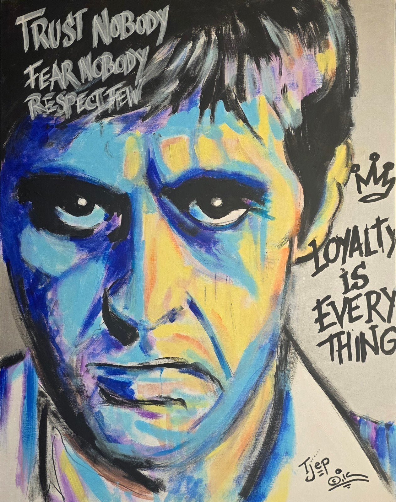 Scarface schilderij 70x90 | Origineel Art by Tjep, Ophalen of Verzenden