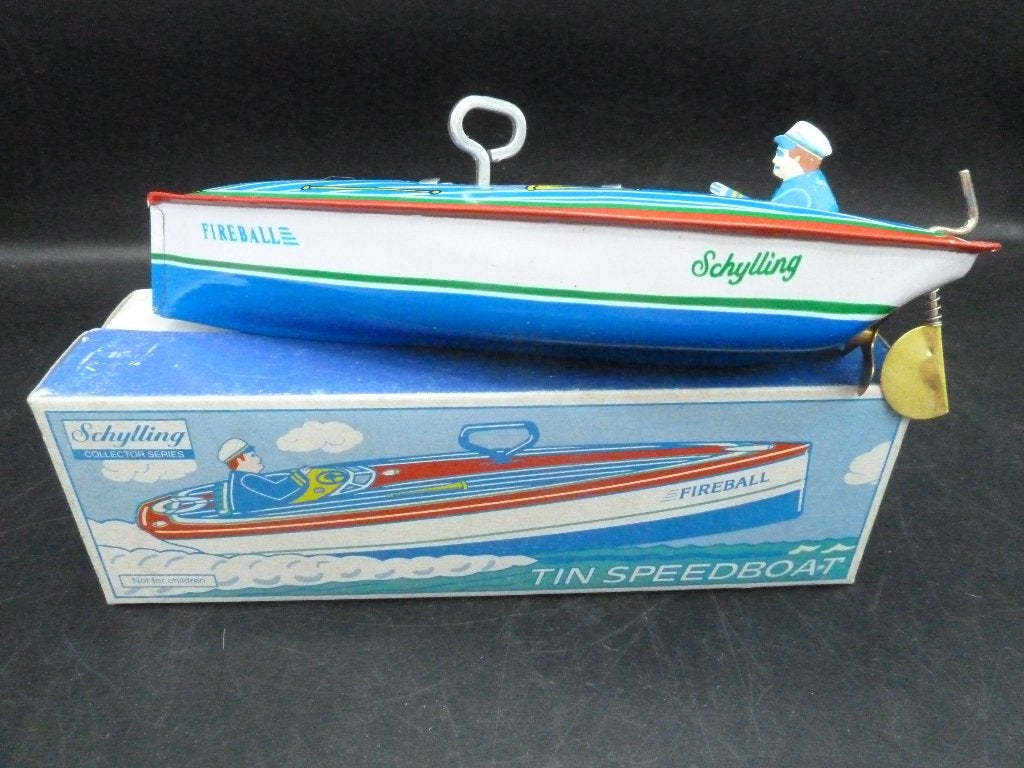 Schylling opwindbare blikken boot Fireball, Antiek en Kunst, Ophalen of Verzenden
