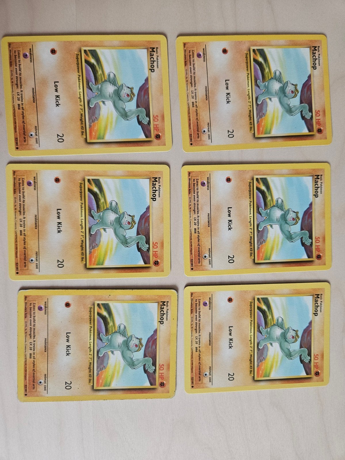 Machop Base set 52/102 EN, Ophalen of Verzenden, Gebruikt, Meerdere kaarten