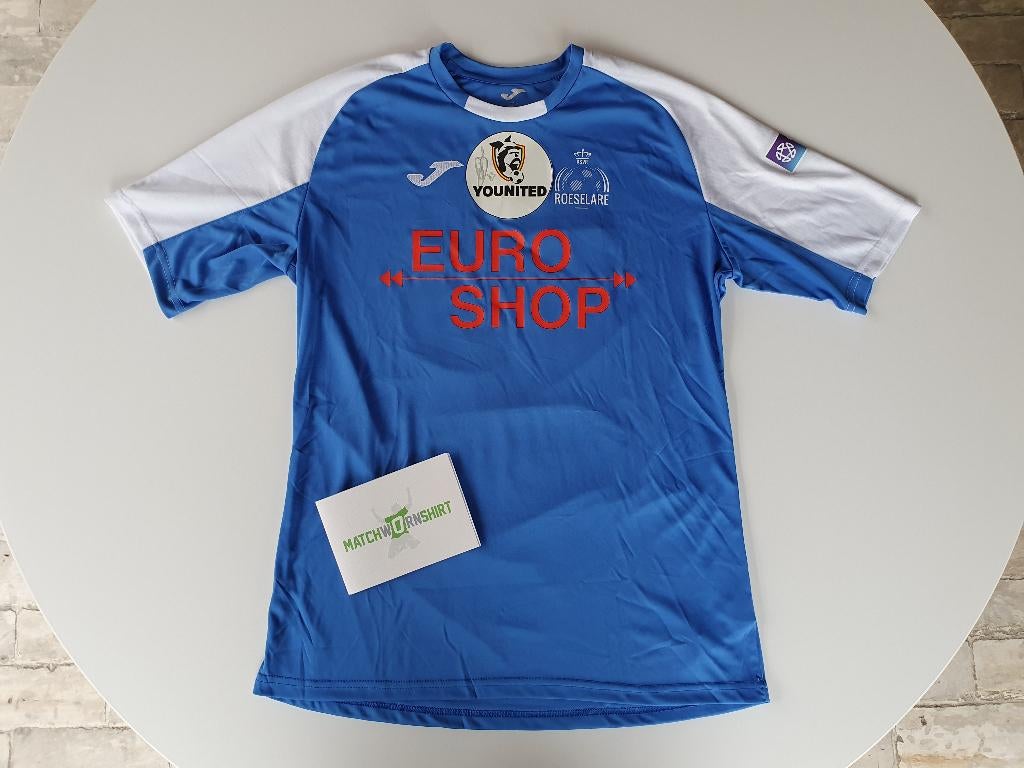 Voetbalshirt KSV Roeselare 2019-2020 MatchWornShirt 83 Lentz, Ophalen of Verzenden, Gebruikt, Buitenlandse clubs, Shirt