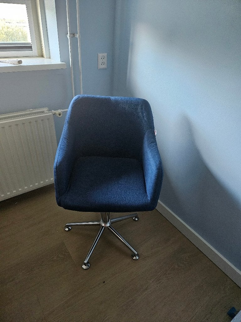 Bureaustoel blauw, Ophalen, Gebruikt, Blauw, Bureaustoel