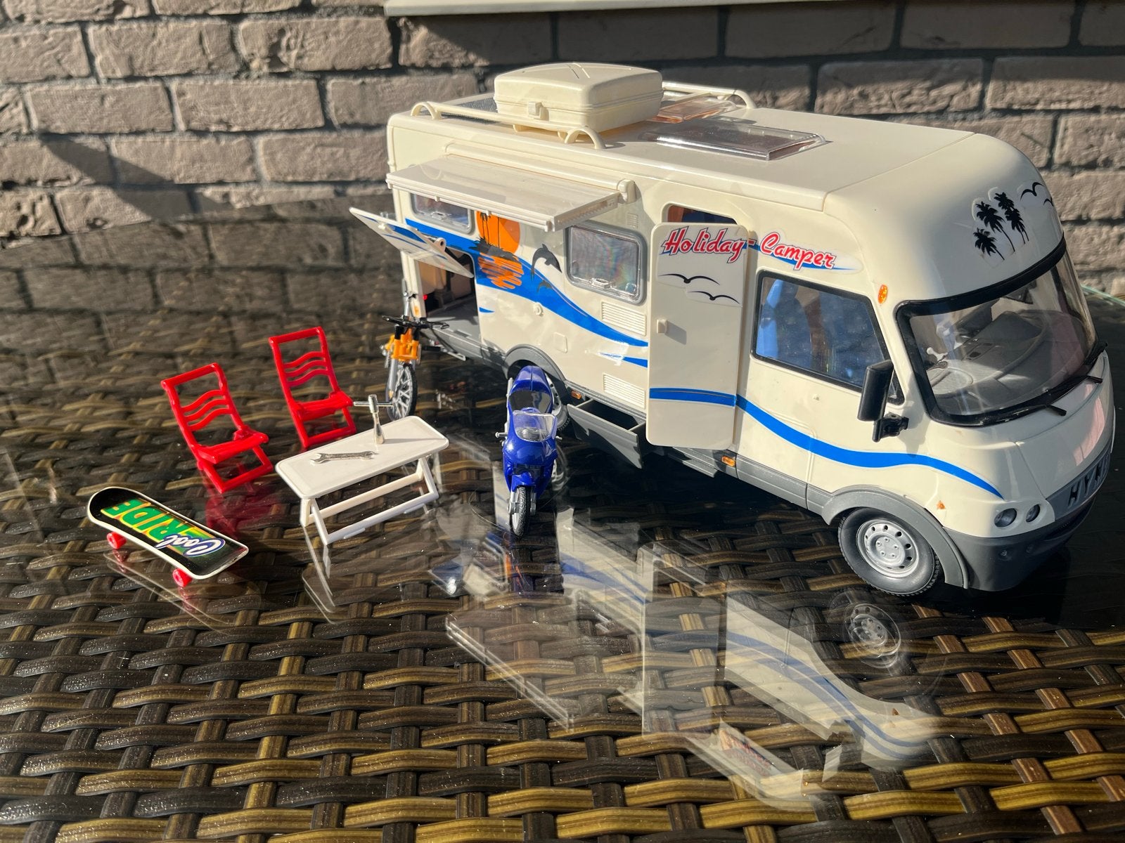 Schaalmodel Hymer Camper met accessoires, Overige merken, Ophalen of Verzenden, Zo goed als nieuw, Groter dan 1:32