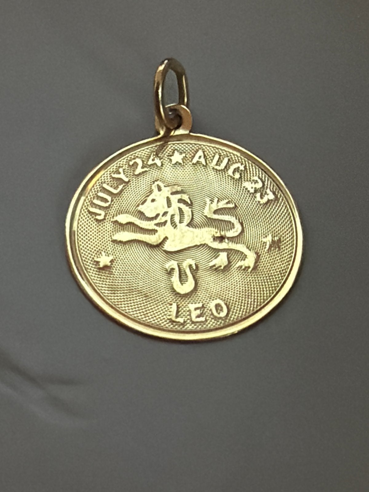 14K Gouden Leeuw Sterrenbeeld Hanger (Leo), Ophalen, Gebruikt, Goud, Dier