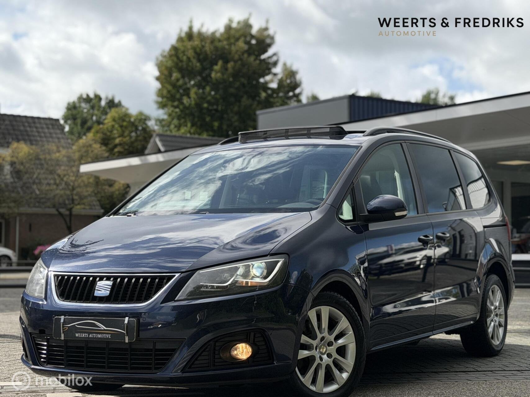 Seat Alhambra 1.4 TSI|PANO|AUT|TREKHAAK|CAMERA|NWE KETTING!, Auto's, 4 cilinders, 150 pk, Blauw, Leder