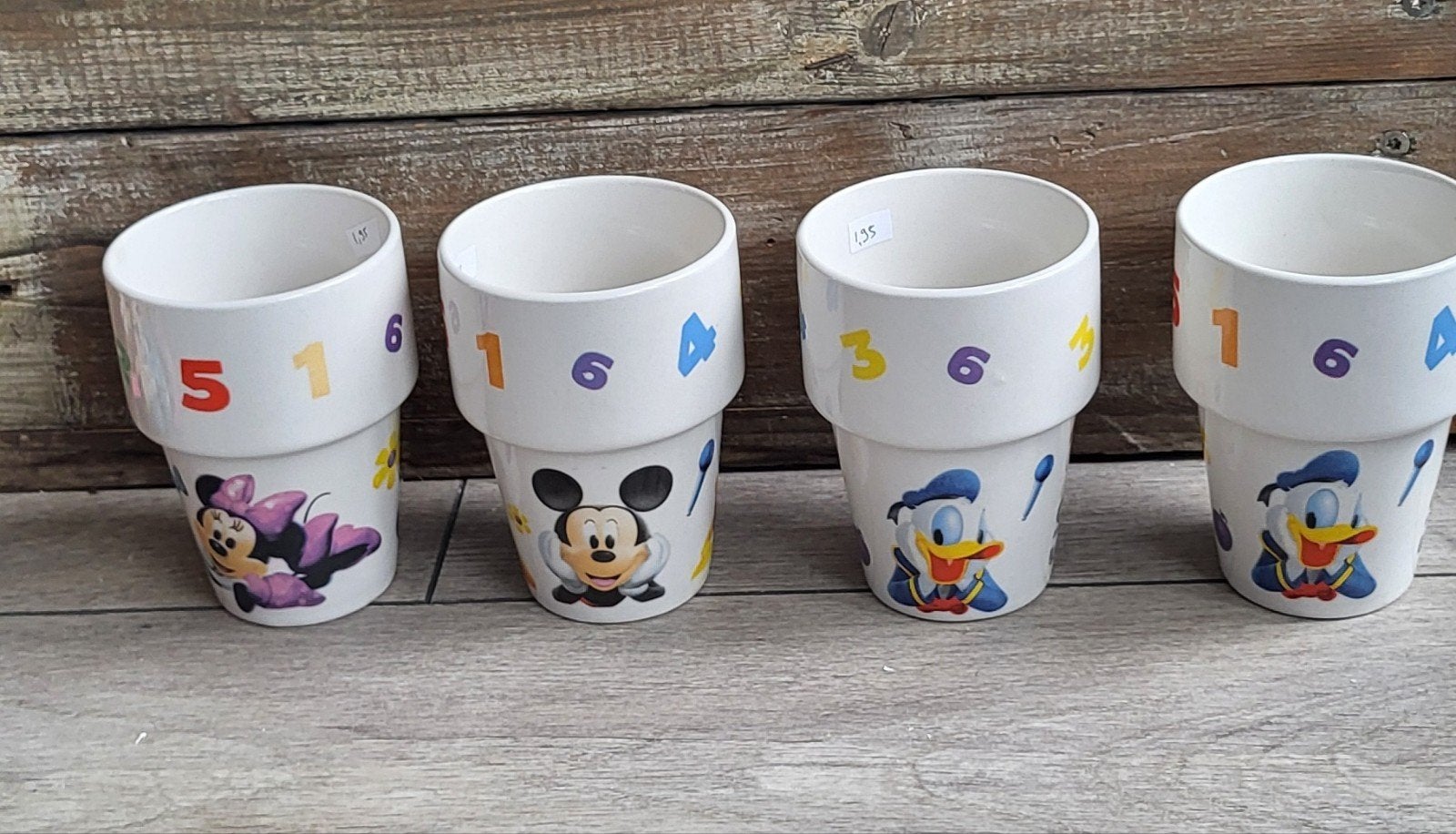 Disney Servies Set - Mickey, Minnie, Donald Duck Bekers, Ophalen of Verzenden, Mickey Mouse, Gebruikt, Servies