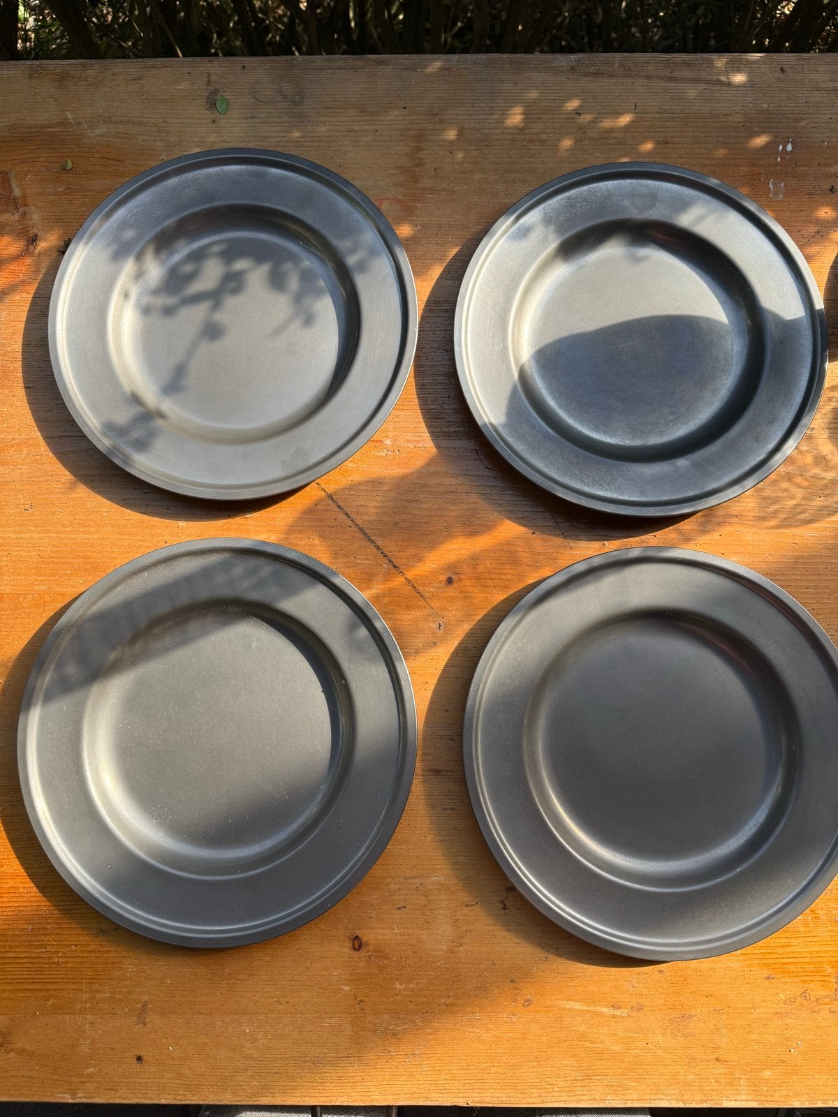 Set van 4 Royal Daalderop Holland Tinnen Borden, Ophalen