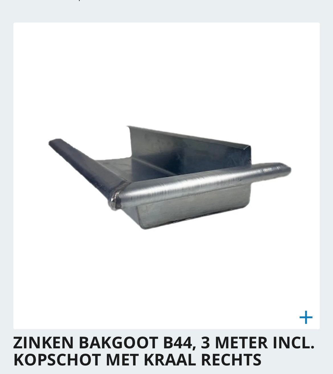 Zinken Bakgoot B44, 21 meter totaal, Ophalen, 2 tot 4 meter, Nieuw, Zink