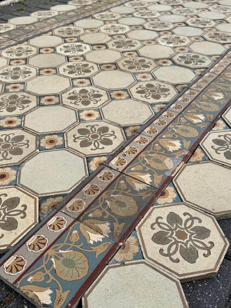 Antieke vloertegels zeldzaam lot., Gebruikt, Keramiek, Minder dan 20 cm, Vloertegels