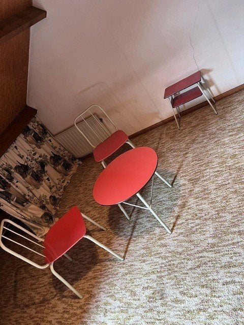 Meubelsetje retro (2x stoel / 1x tafel), Ophalen, Gebruikt, Overige materialen, Retro