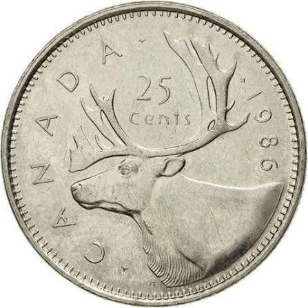 Canada - 25 cent 1986 - Circulated^, Verzenden, Noord-Amerika, Losse munt