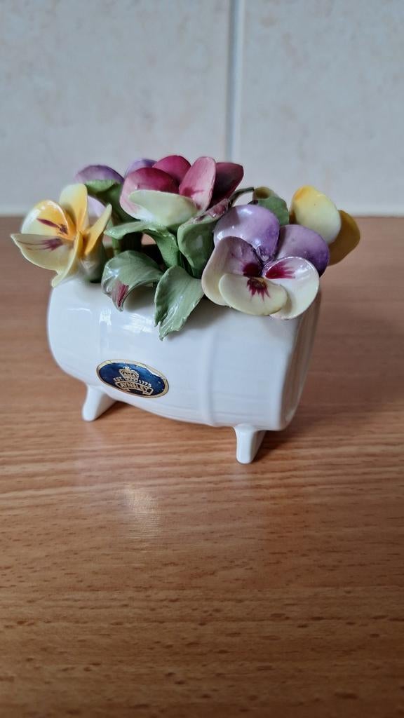 Bierton Aynsley Viooltjes Bloempotje - Vintage Porselein, Antiek en Kunst, Ophalen of Verzenden
