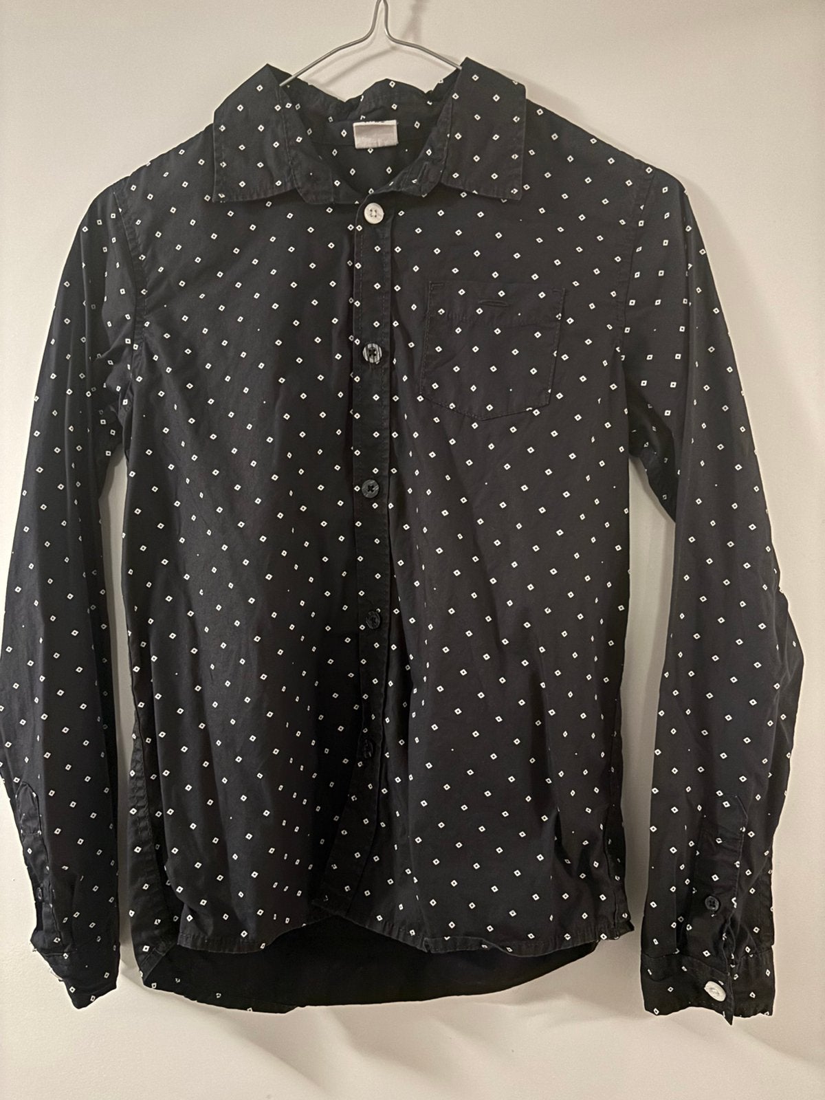 Prachtige zwarte blouse met wit maat 146/152, Kinderen en Baby's, Kinderkleding | Maat 146, Ophalen of Verzenden, Zo goed als nieuw