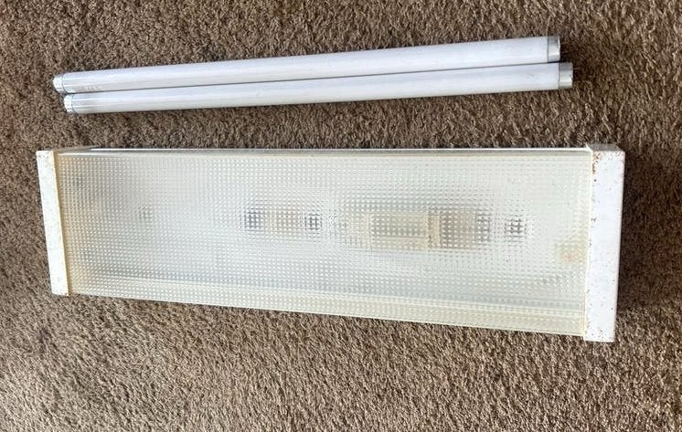 TL verlichtingsbak met 2 TL lampen, Wit, Overige merken, Gebruikt, G13 (TL)