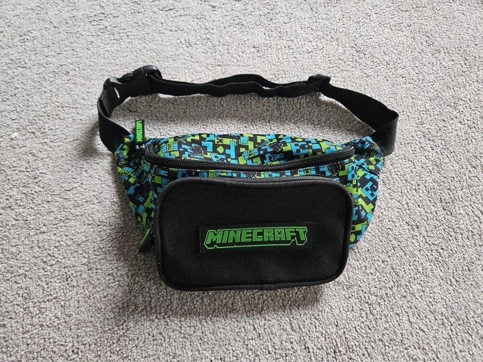 Minecraft heuptasje - Groen/Blauw, Sieraden, Tassen en Uiterlijk, Ophalen of Verzenden, Gebruikt, Zwart, Overige typen