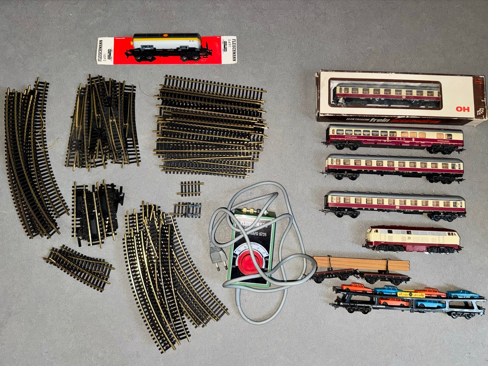 H0 modeltrein Set: Fleischmann/ Lima met Rails & Trafo, Gelijkstroom, Fleischmann, Ophalen of Verzenden, Gebruikt