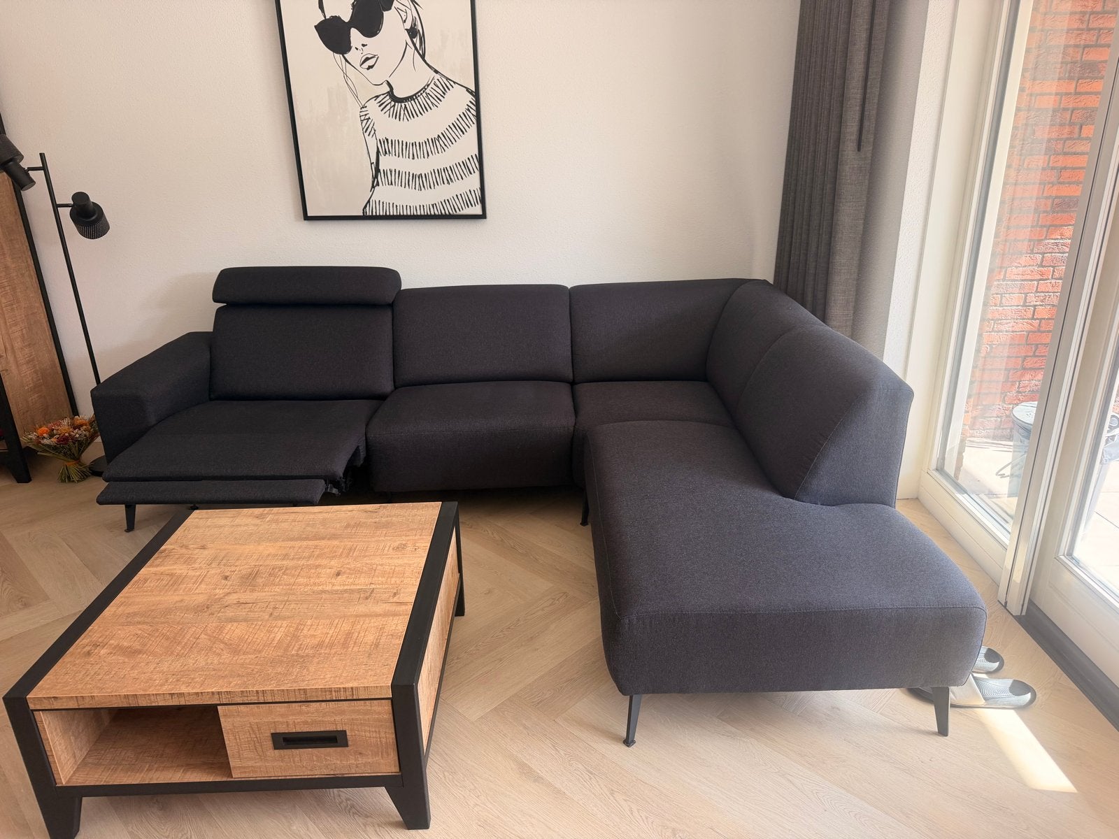 Complete Woonkamerset: Hoekbank, Salontafel, TV-meubel, Boek