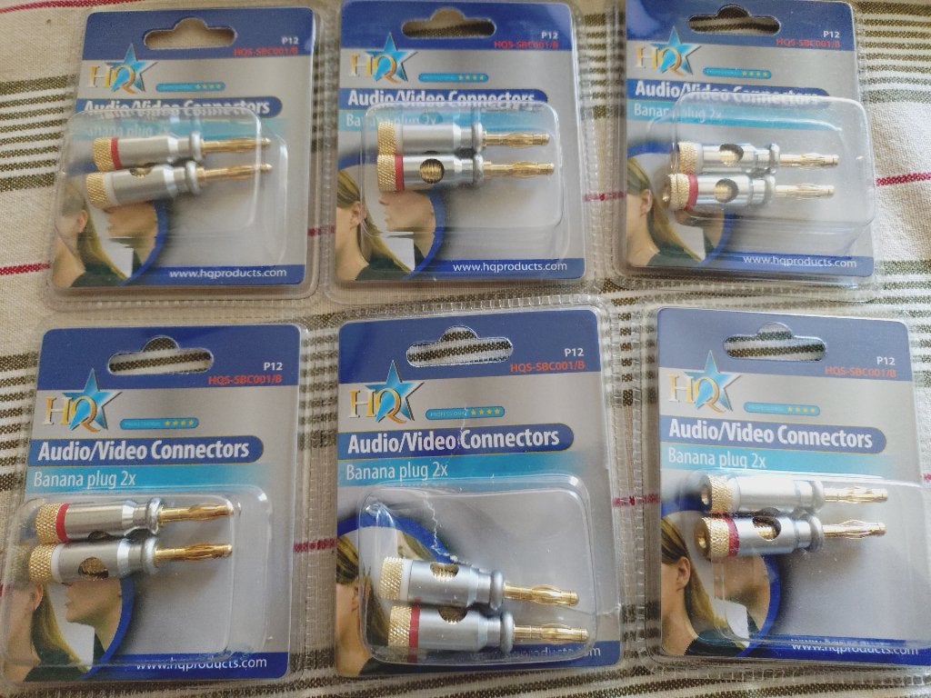 audio/video connector banana plug (3 stuks nog beschikbaar), Ophalen of Verzenden, Nieuw, Audio