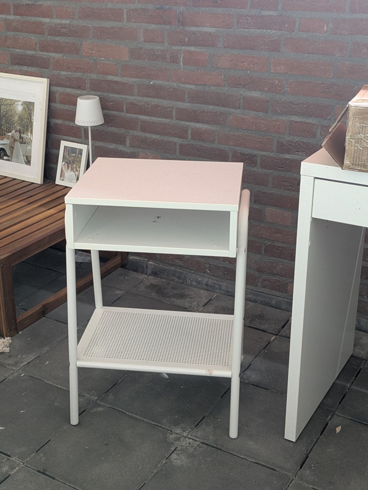 nachtkastje wit, Ophalen, Minder dan 55 cm, Gebruikt, Metaal of Aluminium