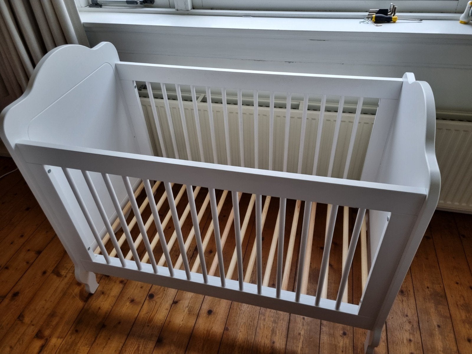 Bopita ledikant 60x120 Elena Wit met matras, Kinderen en Baby's, Gebruikt, Minder dan 140 cm, Minder dan 70 cm, Ophalen