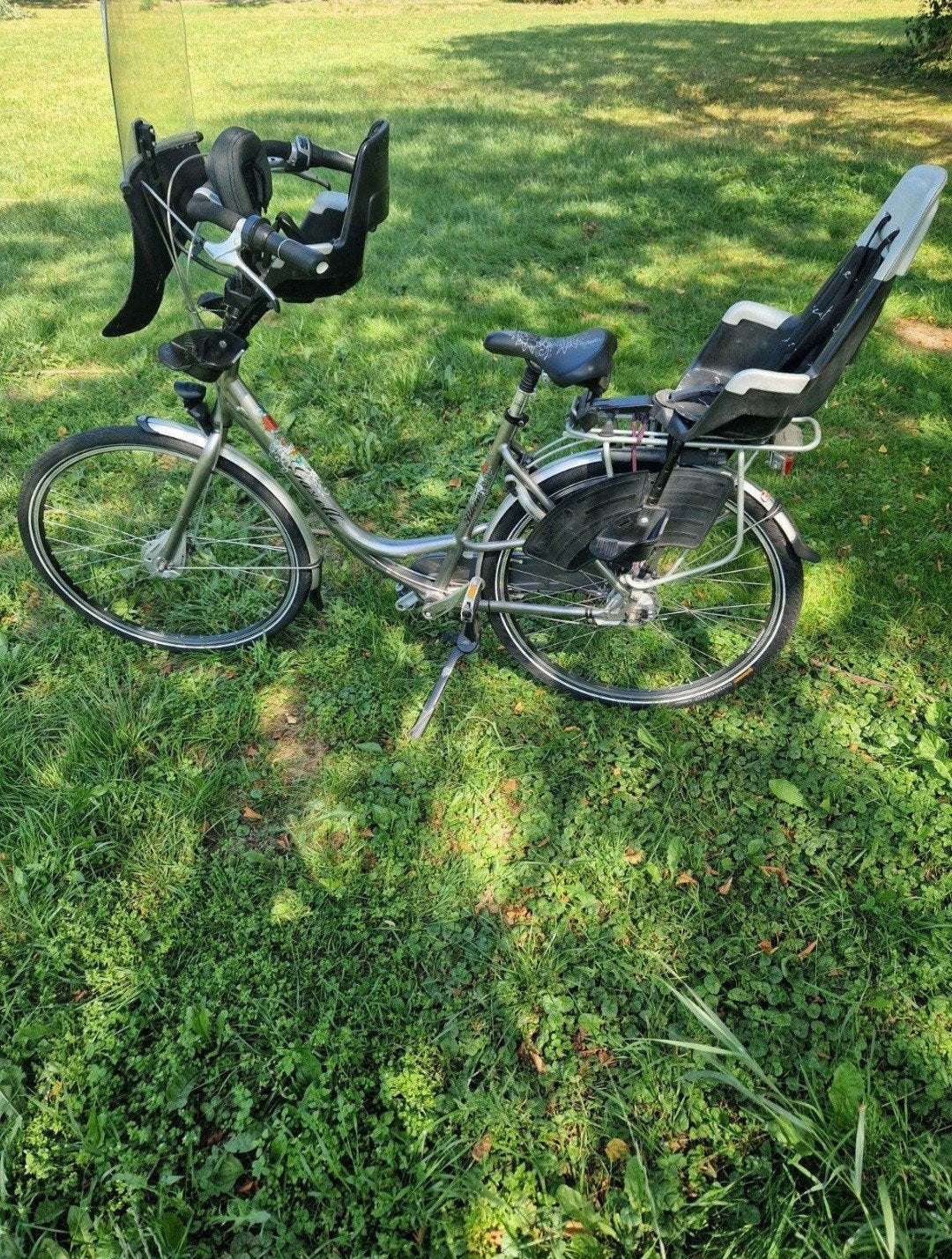 Gazelle Bloom Moederfiets met 2 zitjes, Ophalen, 2 zitjes, Gebruikt, Dubbele standaard