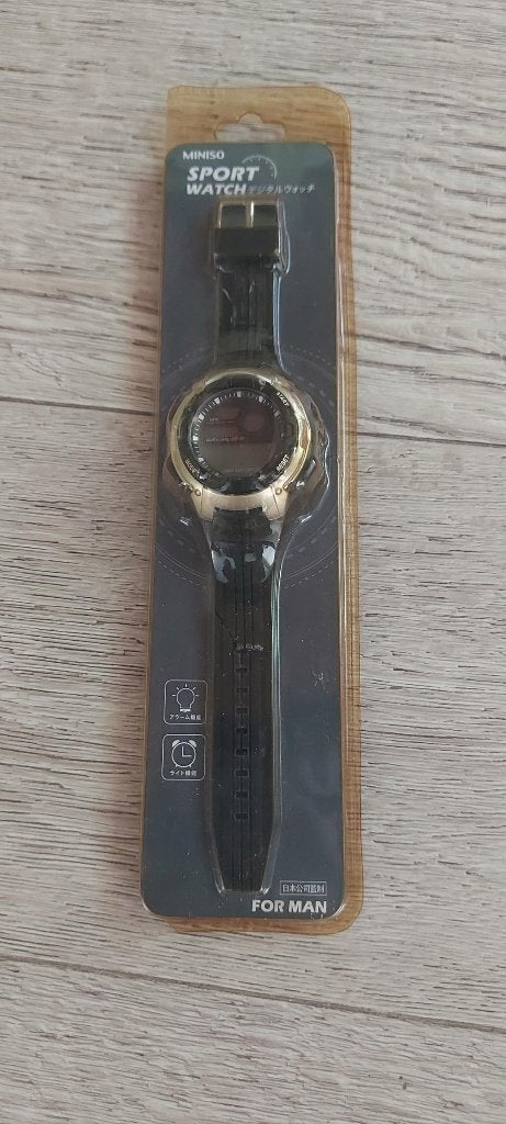 heren sport horloge merk Miniso goud zwart, Ophalen of Verzenden, Nieuw, Polshorloge, Overige merken