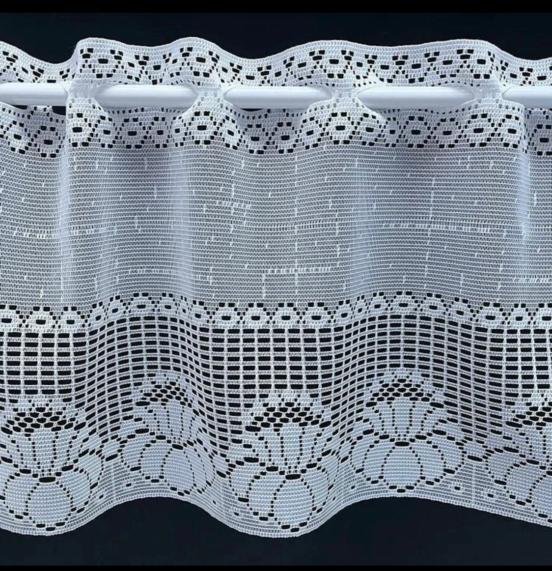 3,5 meter valletje wit 30cm hoog, 350 cm, Vitrage, Wit, Nieuw