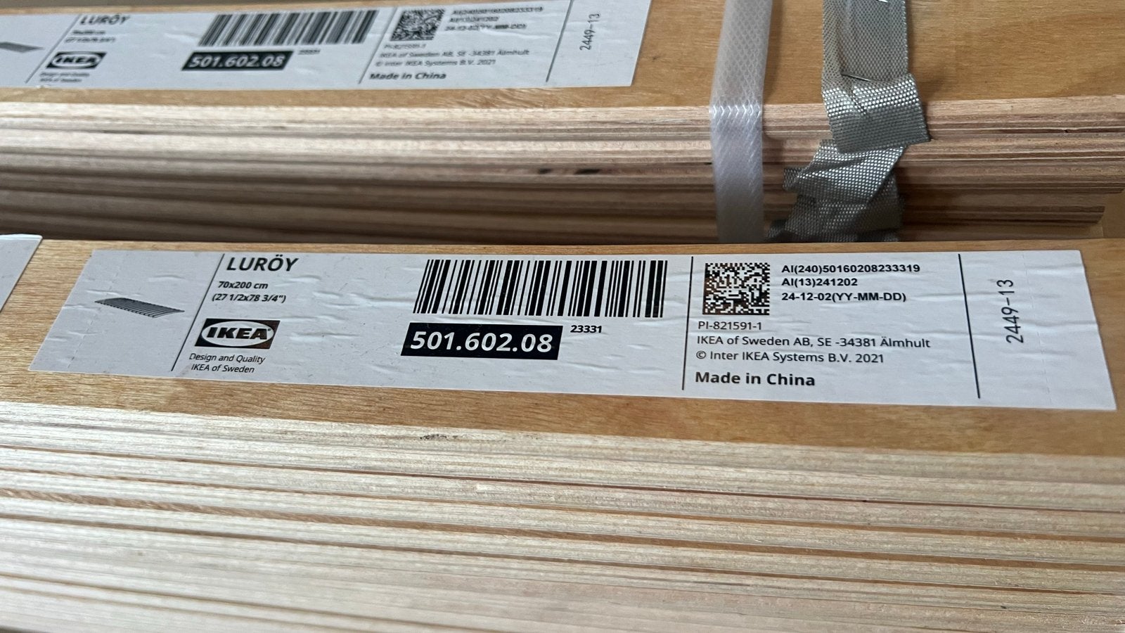 2x IKEA LURÖY lattenbodem 70x200cm, Ophalen of Verzenden, Nieuw