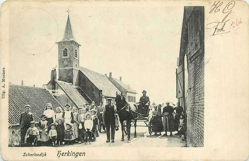 380-807-001 Herkingen Scharloodijk, Verzamelen, Verzenden, Voor 1920, Zuid-Holland