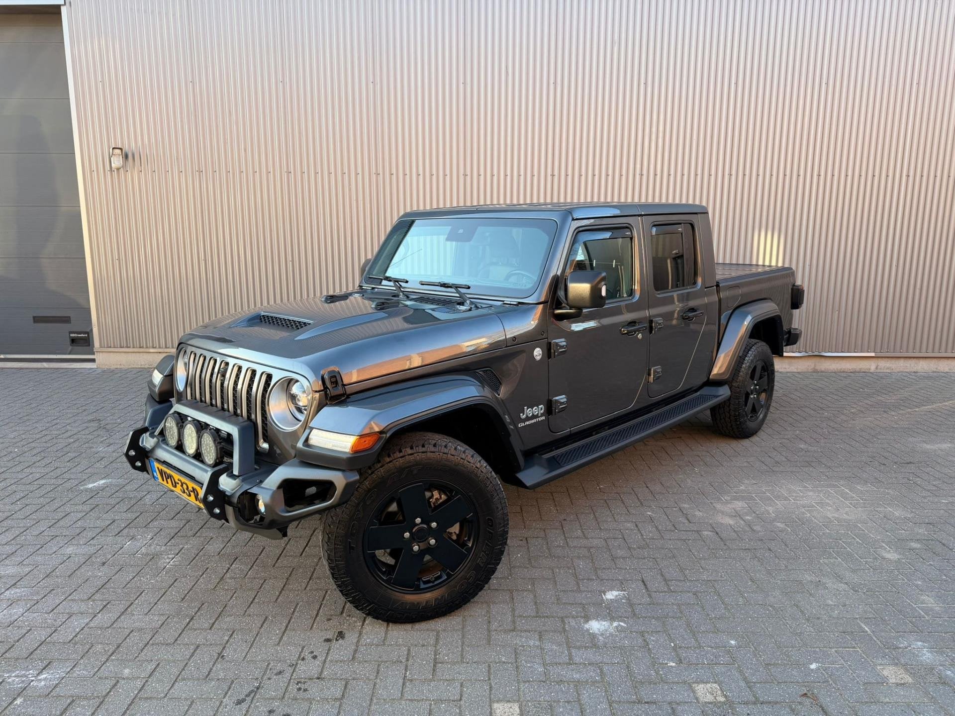 Jeep GLADIATOR 3.0 V6 Ombouw set|Incl Cabrio kap|Grijs kente, Auto's, Jeep, Automaat, Dealer onderhouden, 2987 cc, Leder
