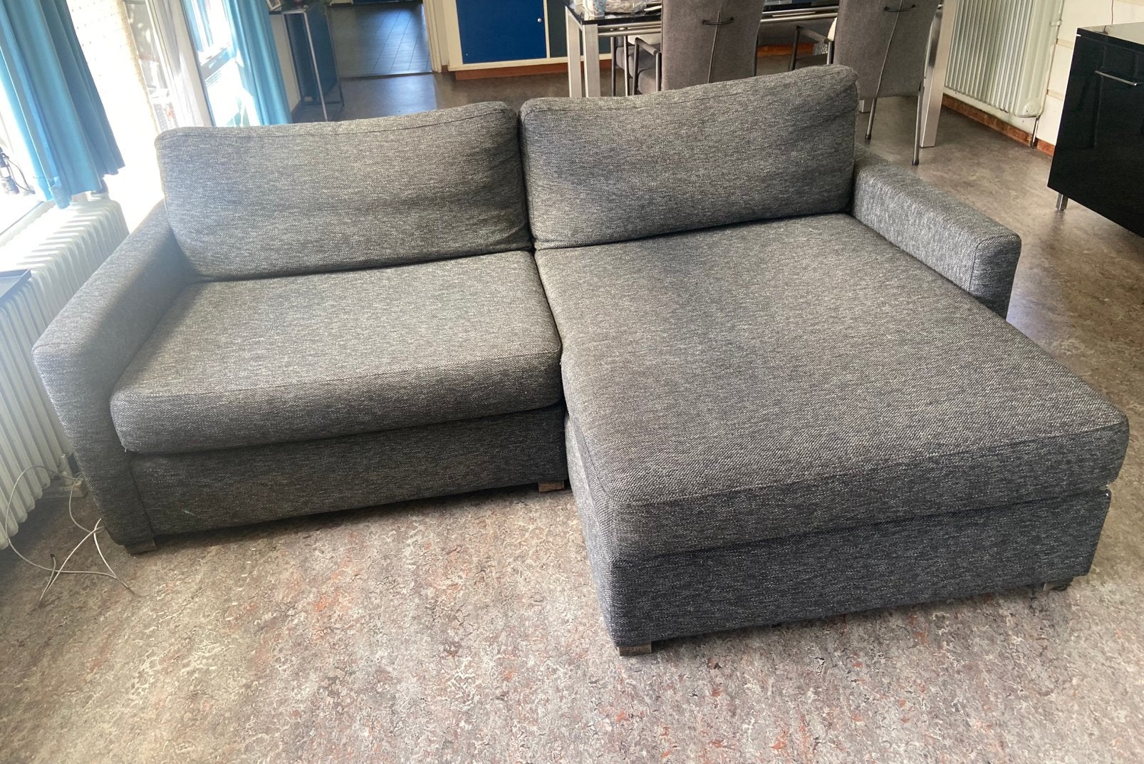 Loungebank Goossens antraciet, Ophalen, Zo goed als nieuw, Vierpersoons of meer