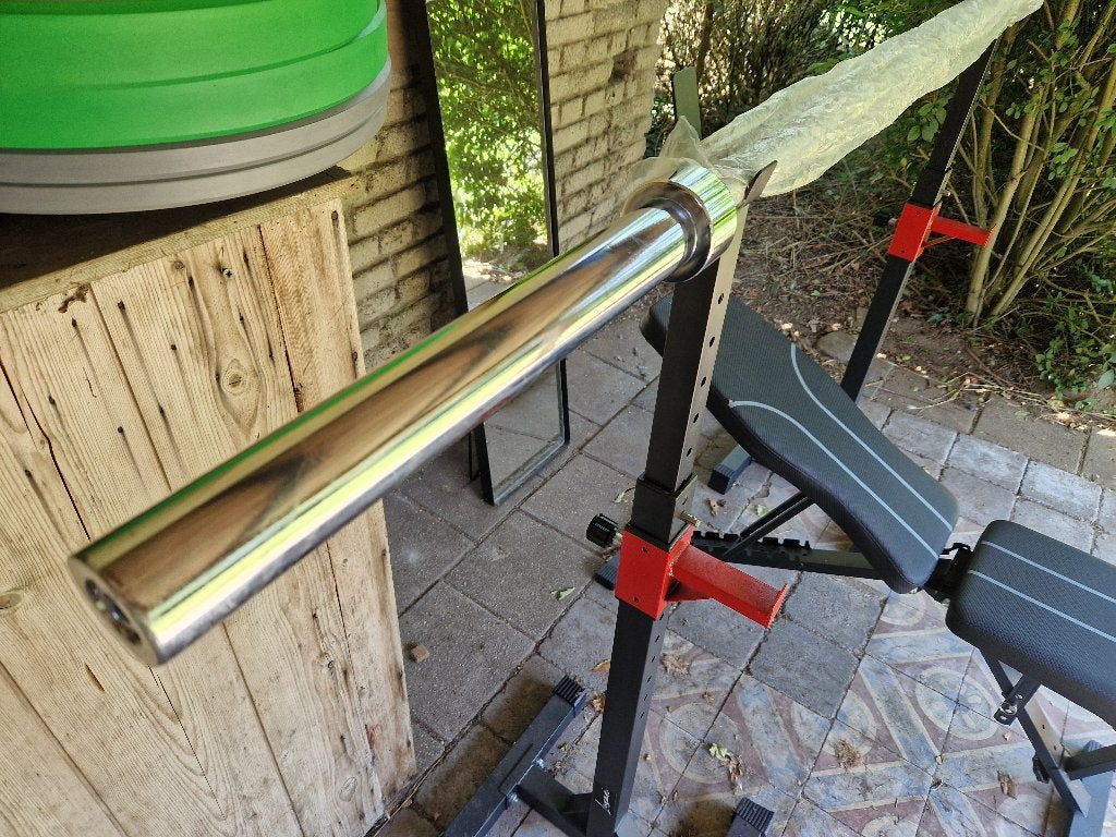 Olympische halterstang 220 cm 50 mm, Ophalen, Zo goed als nieuw, Halterstangen