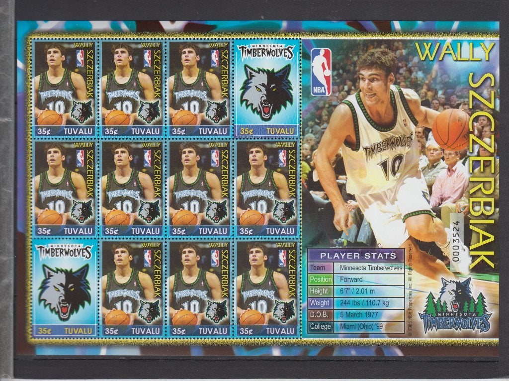 U044 nba basketbal vel 10x wally szcerbiak thimberwolves, Ophalen of Verzenden, Postfris, Sport