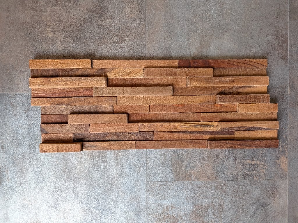 Houten wandpanelen teak wall small, Handgemaakt, Nieuw, Ophalen of Verzenden, 54 cm
