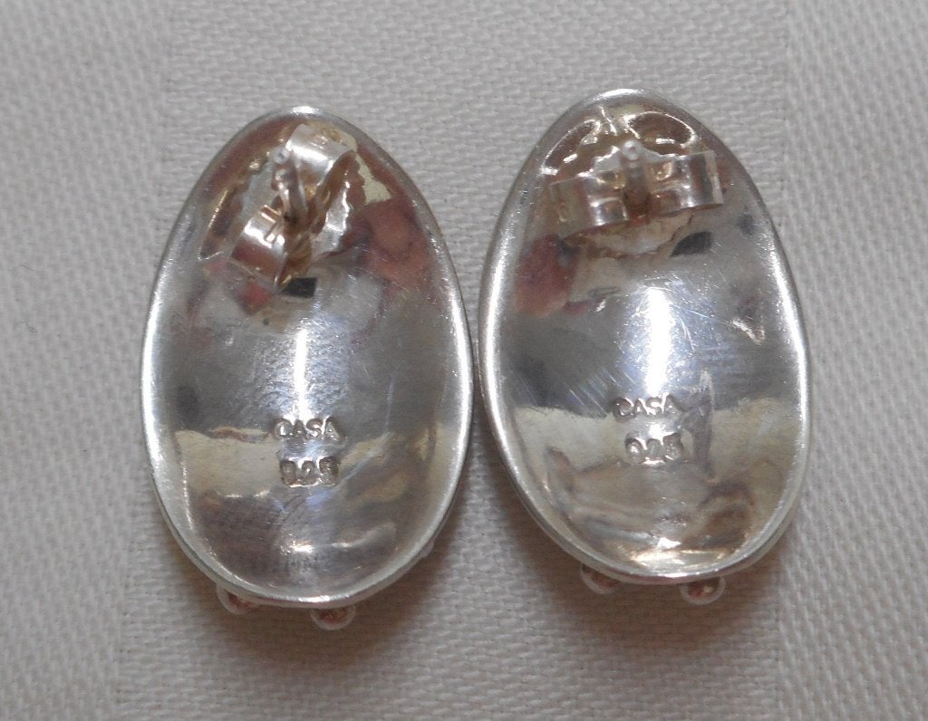Zilveren vintage sputnik oorbellen nr.1453, Hangers, Verzenden, Zo goed als nieuw, Zilver