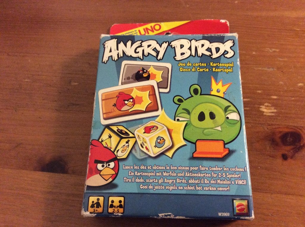 Angry Birds cardgame. Mattel, Vijf spelers of meer, Ophalen of Verzenden, Gebruikt, Mattel