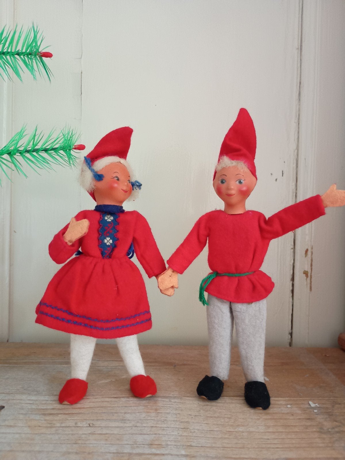 Antieke Scandinavische Kerst Elfjes - Composiet & Draad, Diversen, Ophalen of Verzenden