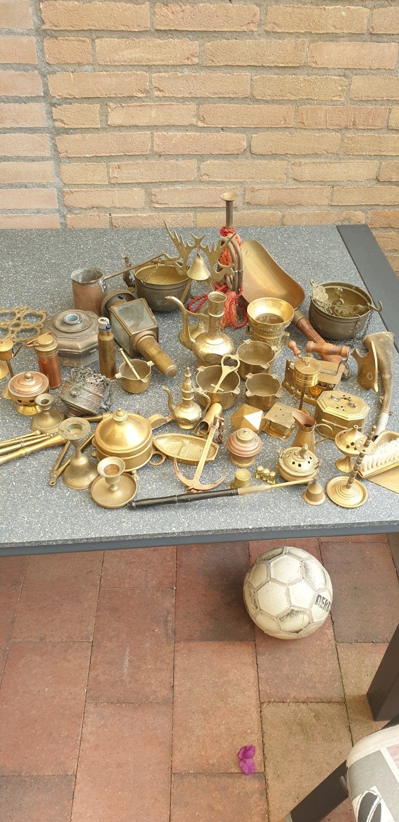 Grote collectie messing en koperen decoratie, Antiek en Kunst, Ophalen of Verzenden, Koper