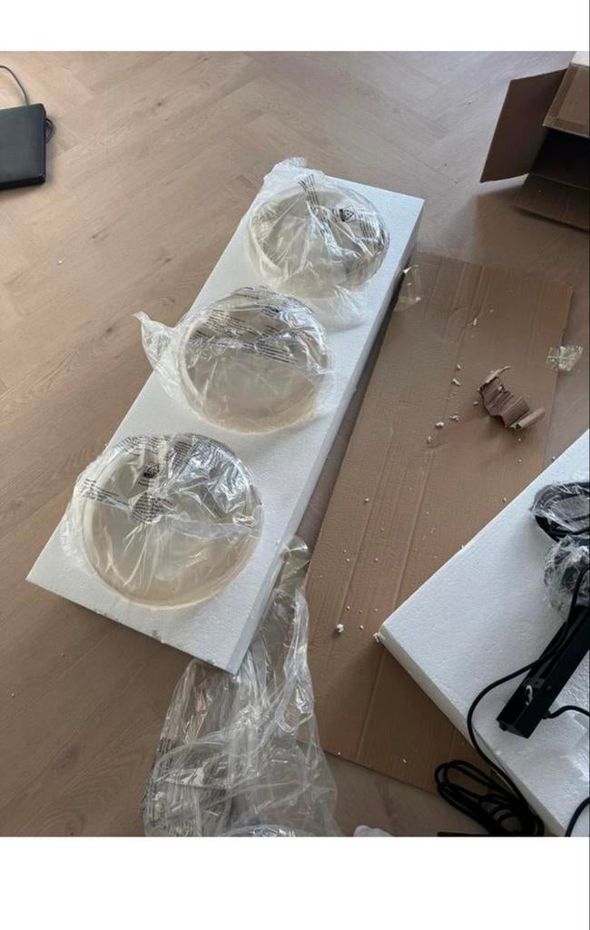Nieuwe Goossens Flair hanglampen (3x) en vloerlamp, Huis en Inrichting, Lampen | Hanglampen, Ophalen of Verzenden, Nieuw, Glas