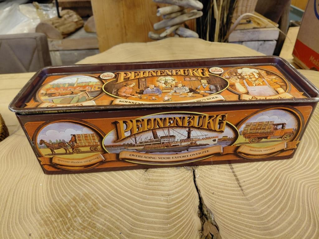 Vintage Peijnenburg ontbijtkoektrommel - 31x10x9cm, Verzenden