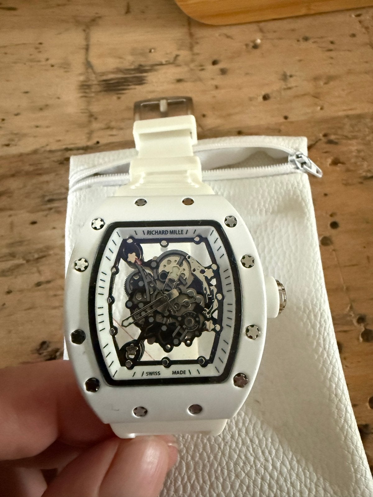 Richard Mille stijl horloge - Wit met transparante wijzerpla, Sieraden, Tassen en Uiterlijk, Horloges | Heren, Overige merken