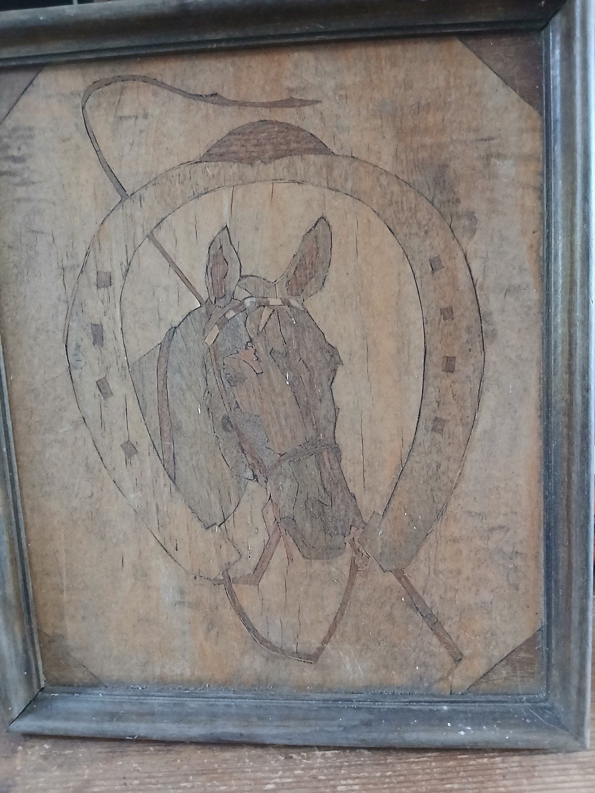 oude houten wanddecoratie paardenhoofd, Antiek en Kunst, Ophalen of Verzenden