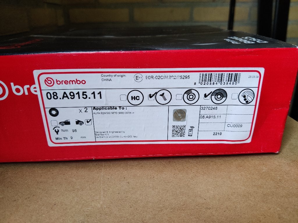 Alfa Romeo remschijven achter BREMBO, Ophalen, Nieuw, Alfa Romeo