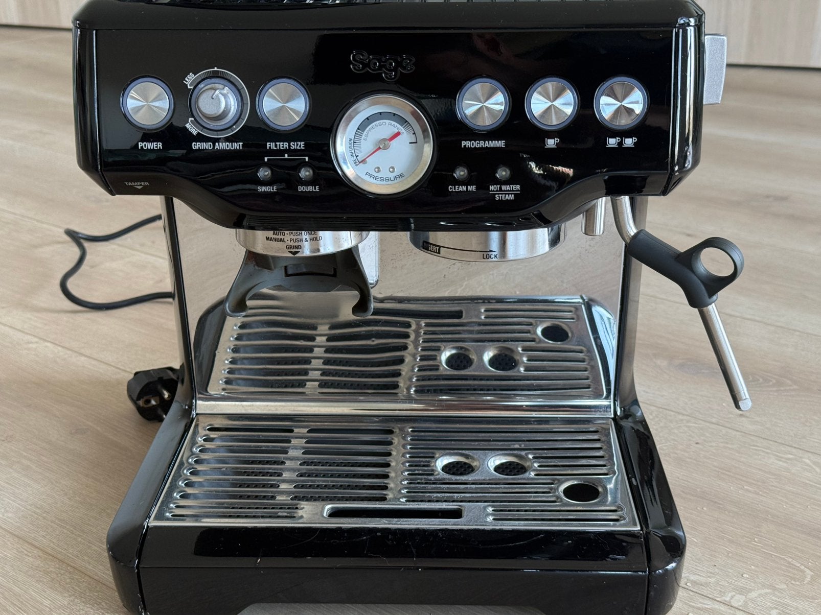 Sage barista express sesam zwart, Ophalen, Zo goed als nieuw, Espresso apparaat