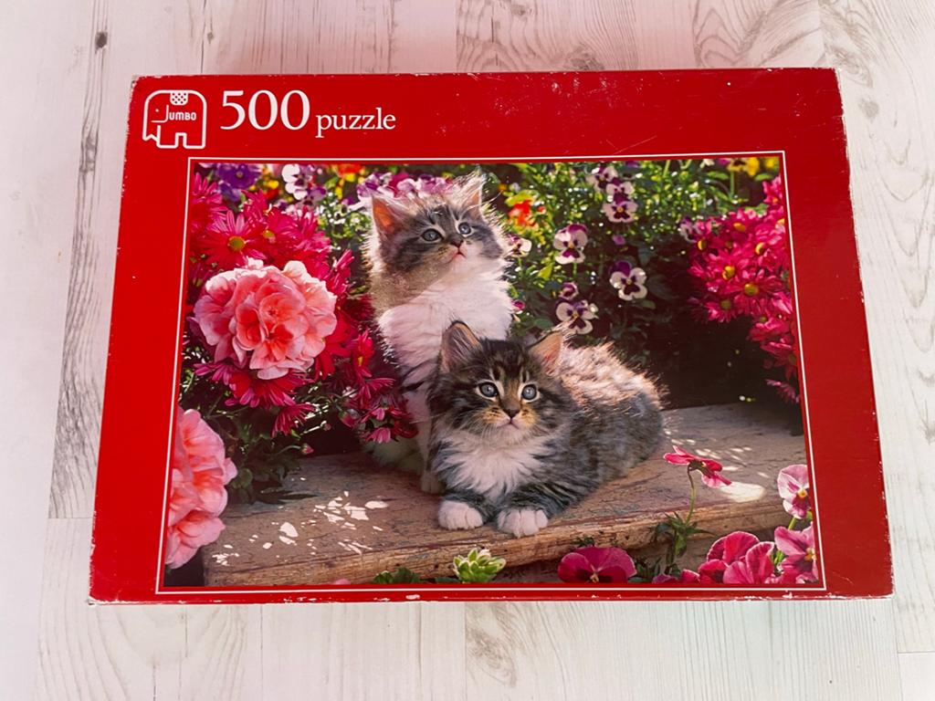 Poezen puzzel 500 stukjes, Ophalen of Verzenden, 500 t/m 1500 stukjes, Zo goed als nieuw, Legpuzzel