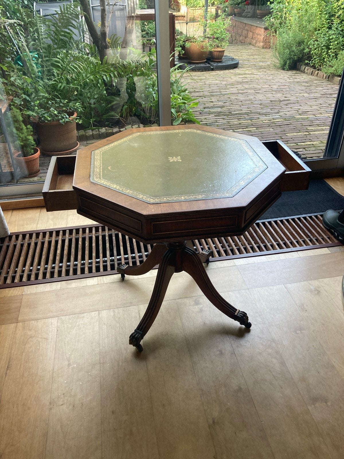 Achthoekige Engelse Trommeltafel - Regency Stijl, Ophalen