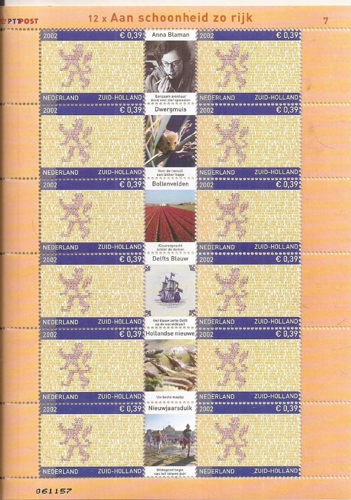 Nederland NL V2071 2002 Provincie- zegel Zuid-Holland Postfr, Postzegels en Munten, Postzegels | Nederland, Ophalen of Verzenden