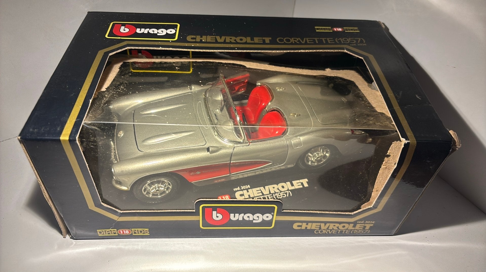 Chevrolet Corvette 1957 Bburago 1.18, Ophalen of Verzenden, Bburago, A, A