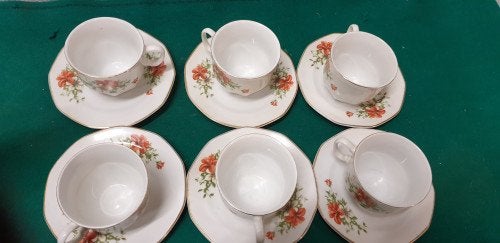 Kop en schotels 12-delig, Antiek en Kunst, Ophalen of Verzenden