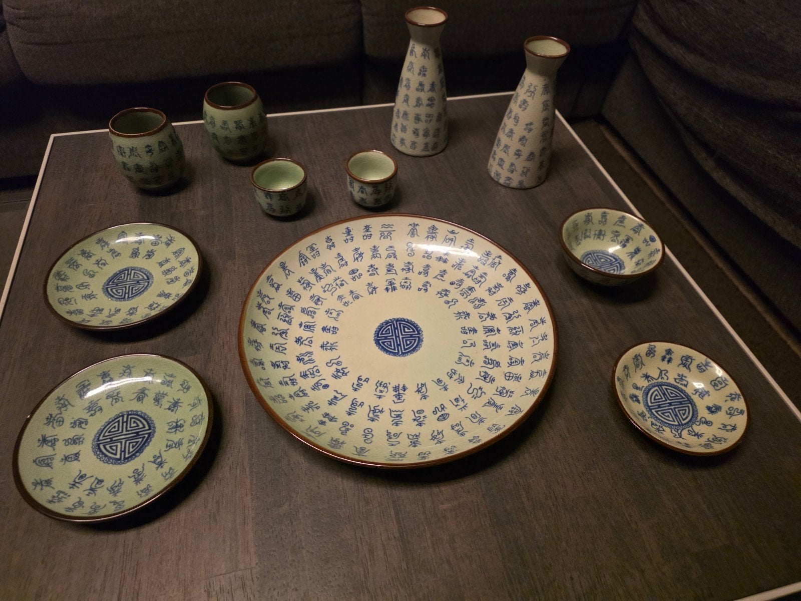 Xuande ming dynasty chinese celadon Set of 11 porcelain, Ophalen