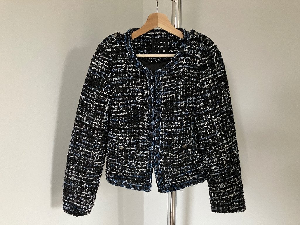 Nikkie x Kate Moss blazer glansdraad maat 38 ZGAN van €180, Maat 38/40 (M), Verzenden, Zwart, Zo goed als nieuw